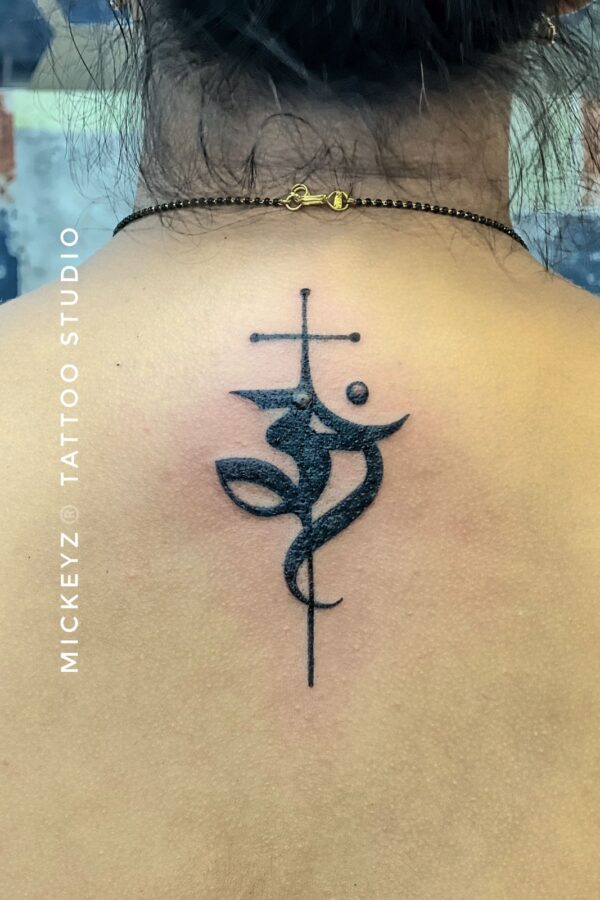 Om with trishul Back Tattoo Done at Mehz Tattoo Studio. Mu… | Flickr